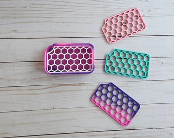Purple to Pink Thermal Color Changing 3D Printed Honeycomb Geogrid Soap Dish with Tray/Kids/Bath Fun/ Eco Friendly Material/USA Made