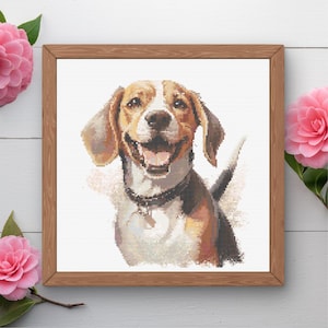 Beagle Cross Stitch Pattern | 150 x 150 | Instant PDF Download