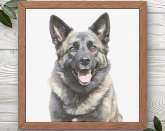Norwegian Elkhound Cross Stitch Pattern | XL and Challenging Pattern | Instant PDF Download