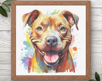 American Pit Bull Terrier Cross Stitch Pattern | 300 x 300 | Instant PDF Download