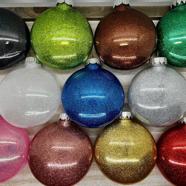 Blank Glitter Ornaments, 100 mm (3.94”) Disc Shaped PET Ornaments, Ready for Vinyl/Paint DIY Blanks