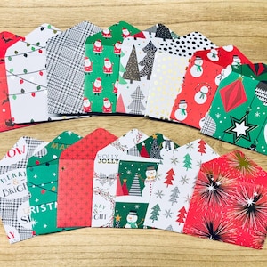 5 Pack Christmas Gift Card Envelopes | Mini Note Card | Merry & Magical, Vintage, Plaid | Holiday Gift Wrapping