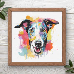 Greyhound Cross Stitch Pattern | 300 x 300 | Instant PDF Download