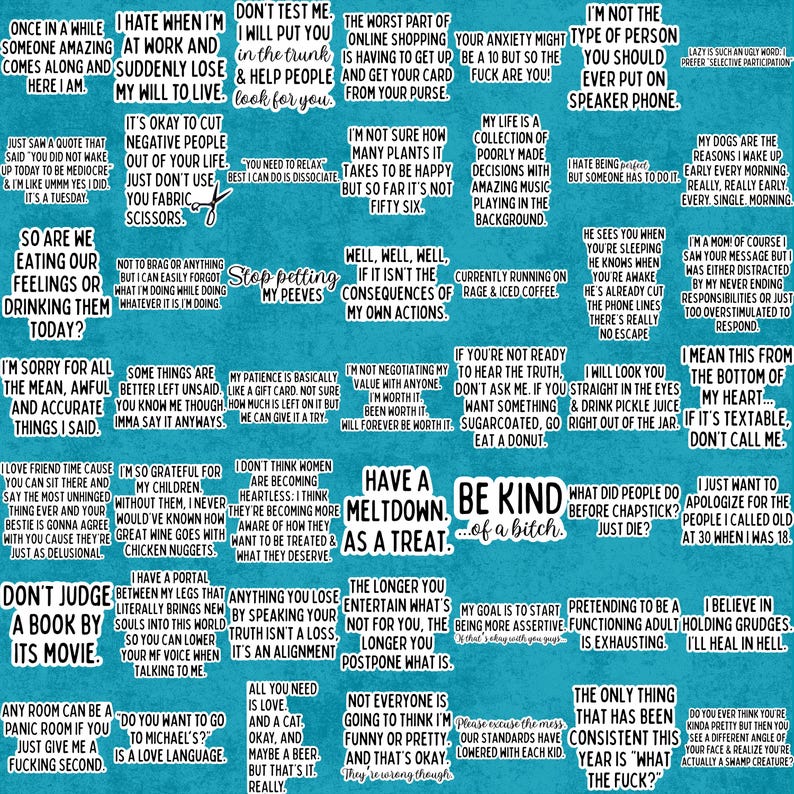 Text Based Sticker Bundle | SVG PNG JPEG Instant Download | Stickers ...