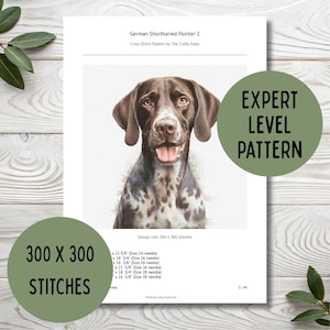 German Shorthair Pointer Cross Stitch Pattern | XL Pattern | Instant PDF Download