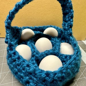 Mini Egg Collection Basket Crochet Pattern, PDF Instant Download