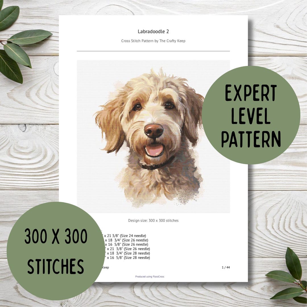 Labradoodle Cross Stitch Pattern | XL Pattern | Instant PDF Download - Etsy