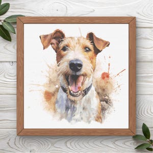 Wire Fox Terrier Cross Stitch Pattern | 300 x 300 | Instant PDF Download