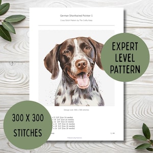 German Shorthair Pointer Cross Stitch Pattern | XL Pattern | Instant PDF Download