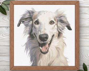 Borzoi kruissteekpatroon | 300 x 300 | Directe PDF-download