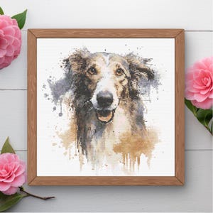 Borzoi Cross Stitch Pattern | 150 x 150 | Instant PDF Download
