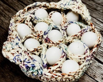 Egg Collection Basket Crochet Pattern, PDF Instant Download