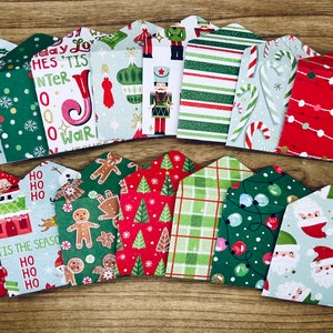5 Pack Christmas Gift Card Envelopes, Mini Christmas Note Card, Whimsical Christmas, Holiday Gift Wrapping