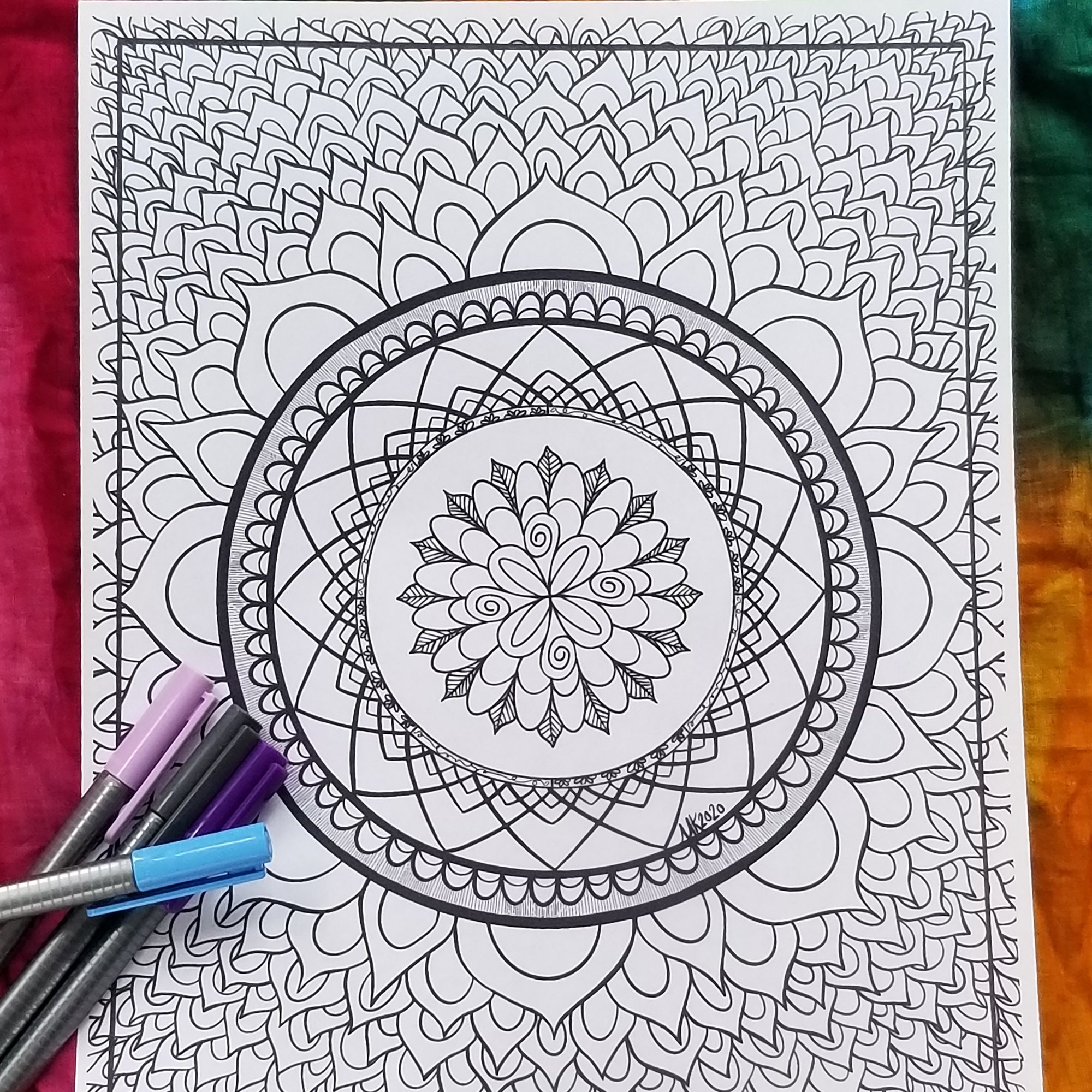 Printable Coloring Page Instant Download'Full' | Etsy