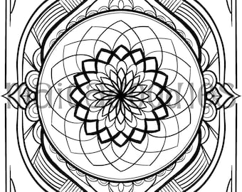 Coloring Page 'Antique', Instant Download, Print at Home, Antique Mandala, Color and Meditate, Self Care Activity
