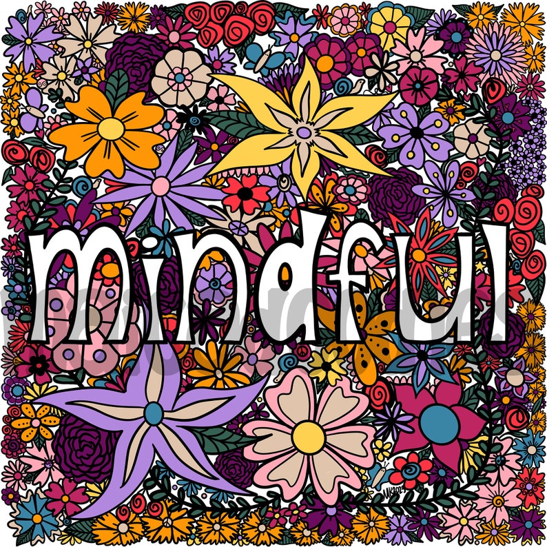 Mindful Coloring Page, Word of the Year, Digital Download, Print at ...