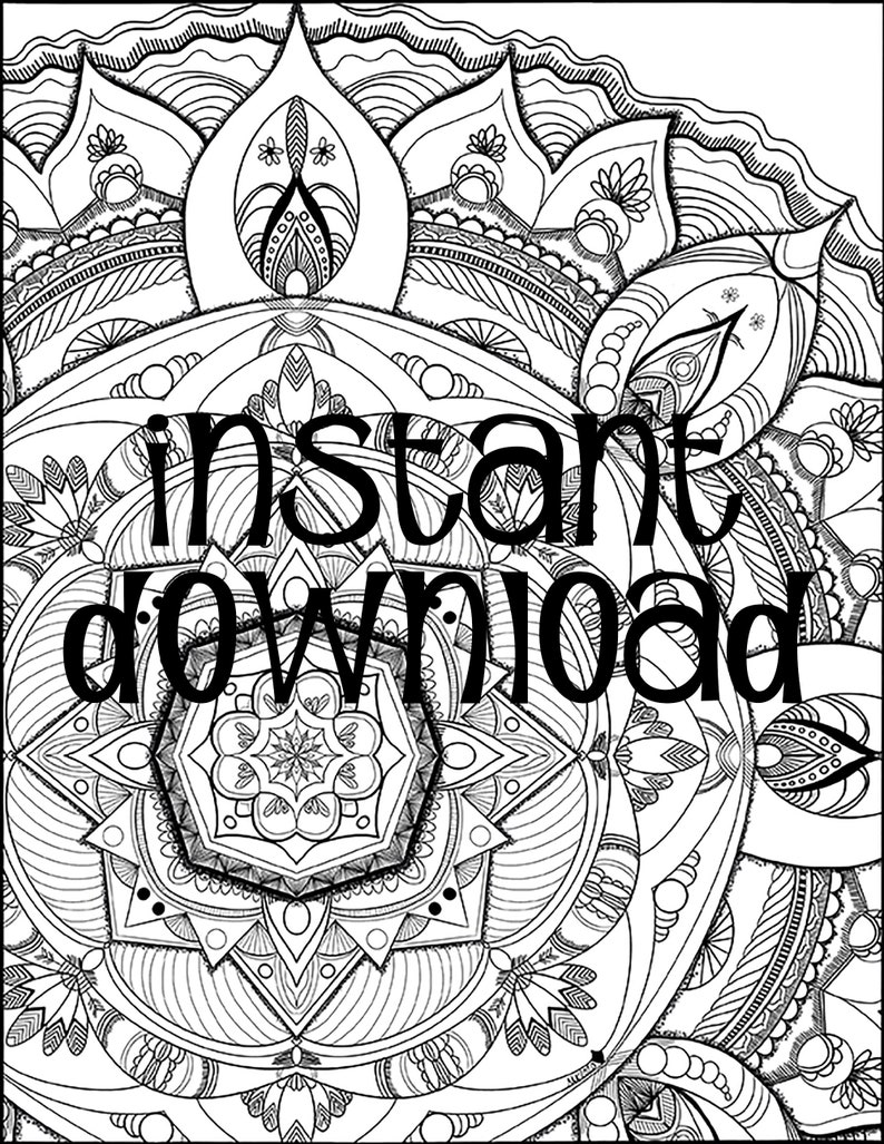 Coloring Page 'ornate,' Instant Download, Print at Home, Ornate ...
