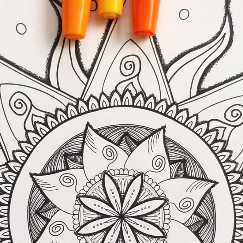 Printable Coloring Page Instant Download-/'Sunny/'