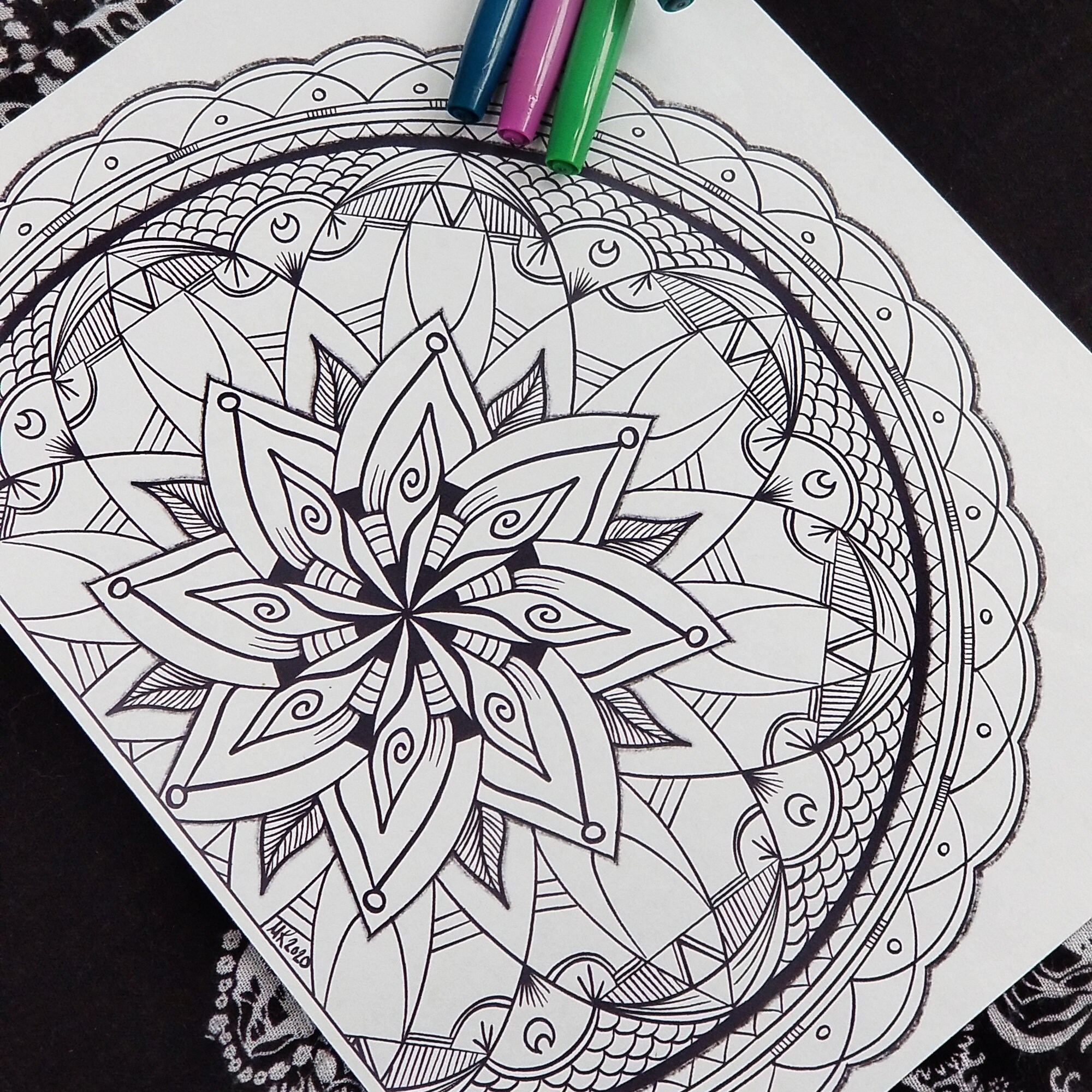 Coloring Page 'rounds', Instant Download, Print at Home, Color and ...