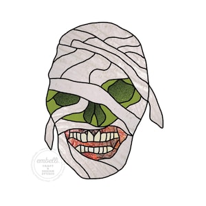 Zombie Mummy Stained Glass Template Design PDF Instant Download