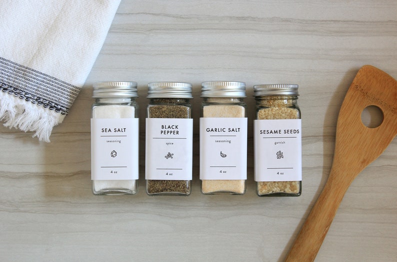 printable minimalist spice labels 40 pack digital download
