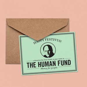 Printable Seinfeld Christmas, Festivus Card, Human Fund Card, Printable ...