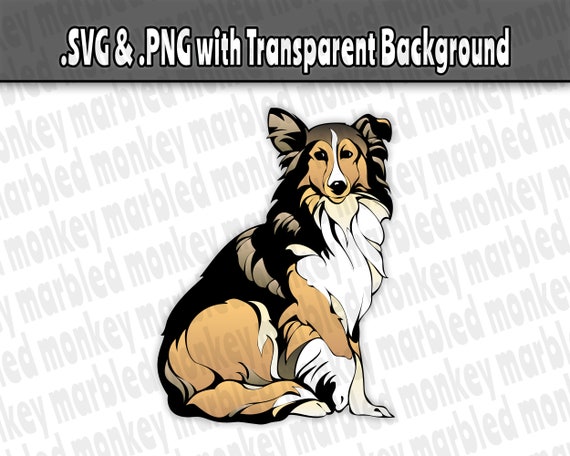 Download Border Collie Svg Cute Dog Clipart Collie Vector Sitting Etsy