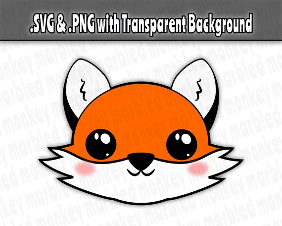 Download Cute Fox Svg Cartoon Fox Head Svg Kawaii Svg Fox Clipart Etsy