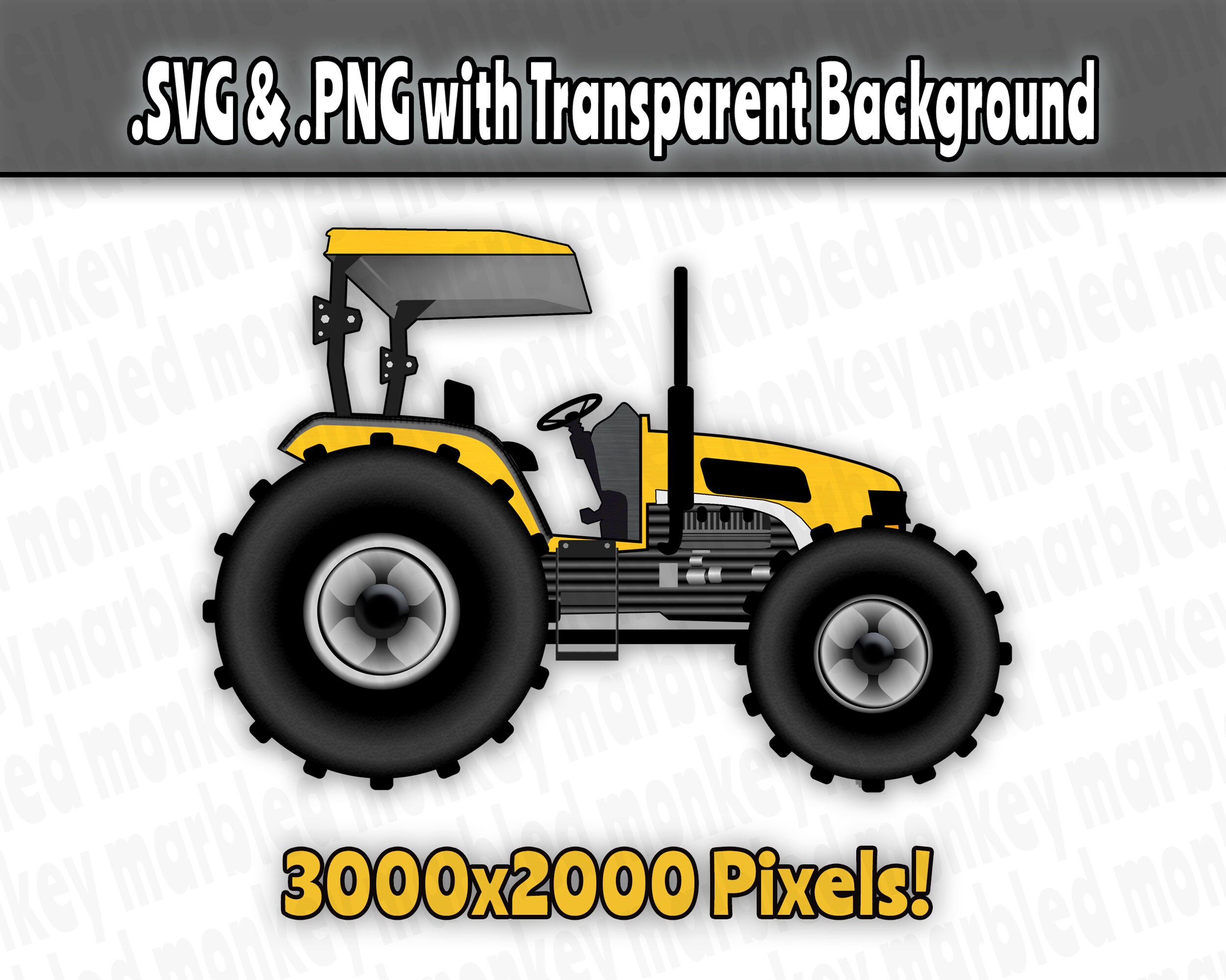 Yellow Tractor Svg Tractor Clipart Farming Svg Tractor Etsy