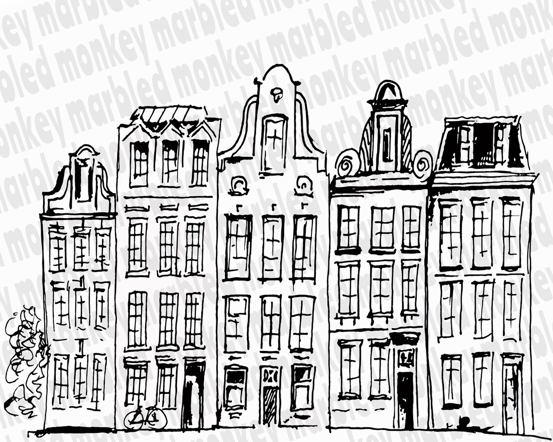 Printable Amsterdam Coloring Page Adult Coloring Sheet - Etsy