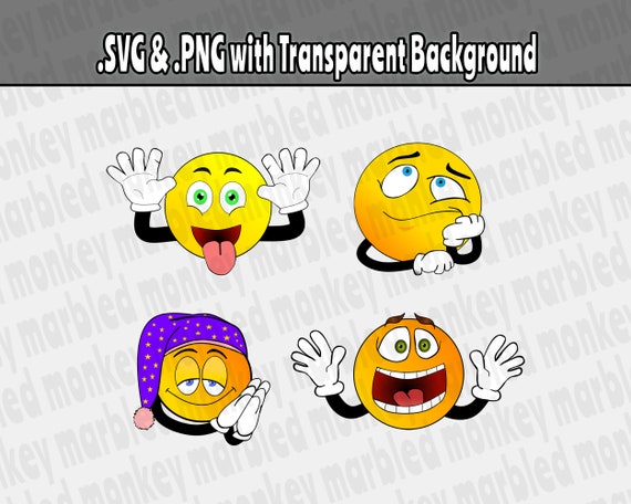 Exaggerated Emoji Svg Bundle Emoji Clipart Set Emoji Png And Etsy