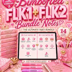 SQE1 FLK1 and FLK2 Revision Notes Bundle | Functioning Legal Knowledge 1 and 2 Study Guide | Contract Tort Business Law Digital Download
