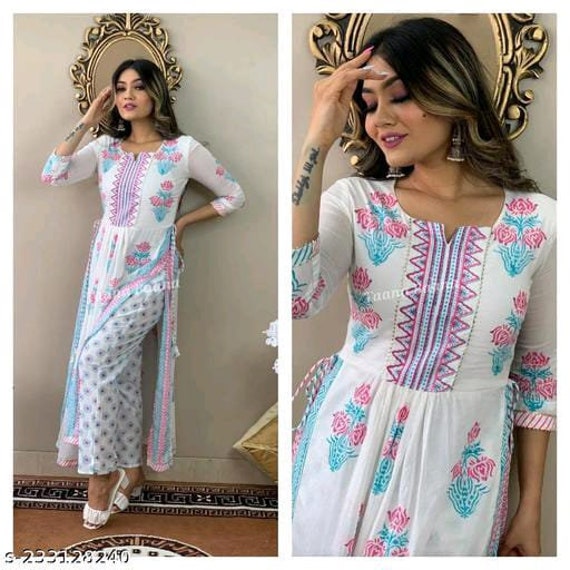 Buy 1 Stop Fashion Women's Crepe Blue Color Zig Zag Printed Straight Kurti  Online at Best Prices in India - JioMart.