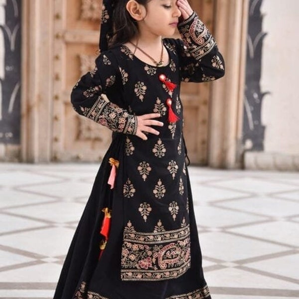 Exclusive Multicolored cotton Blend only  Kurta  for Girls,Kurta set / Daughter Dresses for Kids Readymade, Beautiful Kurta for kids