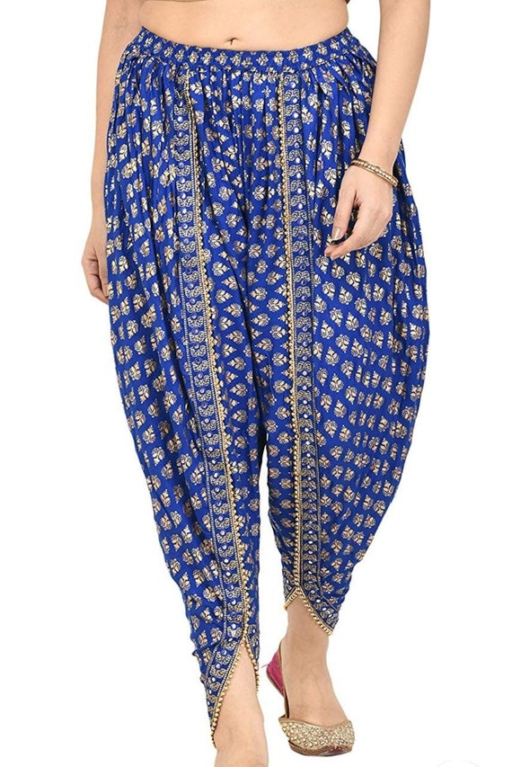 Buy Present Stylish Dhoti Pants Salwar Bottom Wear for Girls/Womens/Ladies  Free Size (28 Till 34) Printed Dhoti Royal Blue Color at Amazon.in