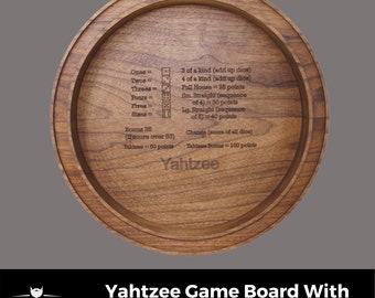 Yahtzee Dice Tray With Laser Engraved Score Guide