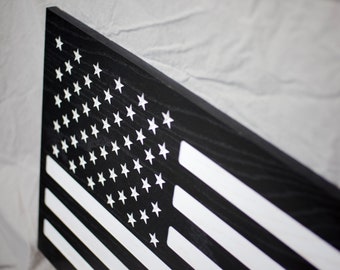 Large American Flag (19"x36") - Black & White