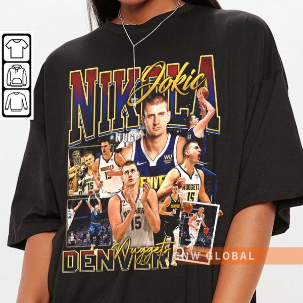 Nikola Jokić Denver Basketball Shirt, Nuggets Basketball Shirt Christmas Gift Unisex, Basketball 90s Vintage Fan Gift 1010PTTH