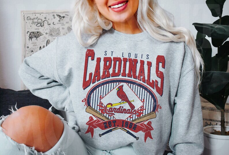 St. Louis Baseball Sweatshirt Vintage Style St. Louis Baseball Crewneck Sweatshirt St. Louis EST 1882 Sweatshirt Game Day image 2