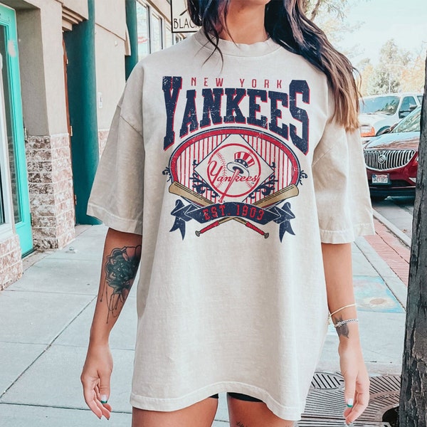 Sweat-shirt de baseball de New York | vintage Style New York Baseball Crewneck Sweat-shirt | Sweat-shirt New York EST 1962 | Jour de match