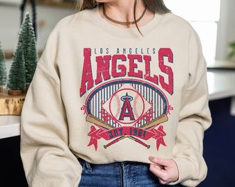 Honkbalsweater van Los Angeles | Vintage stijl Los Angeles honkbal sweatshirt met ronde hals | Los Angeles EST 1961 sweatshirt | Dag van de wedstrijd