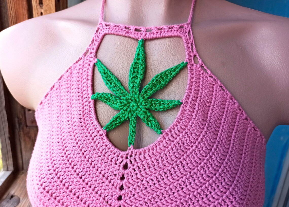 Crochet Cannabis Top Crochet Marijuana Top 420 Top Cannabis Etsy