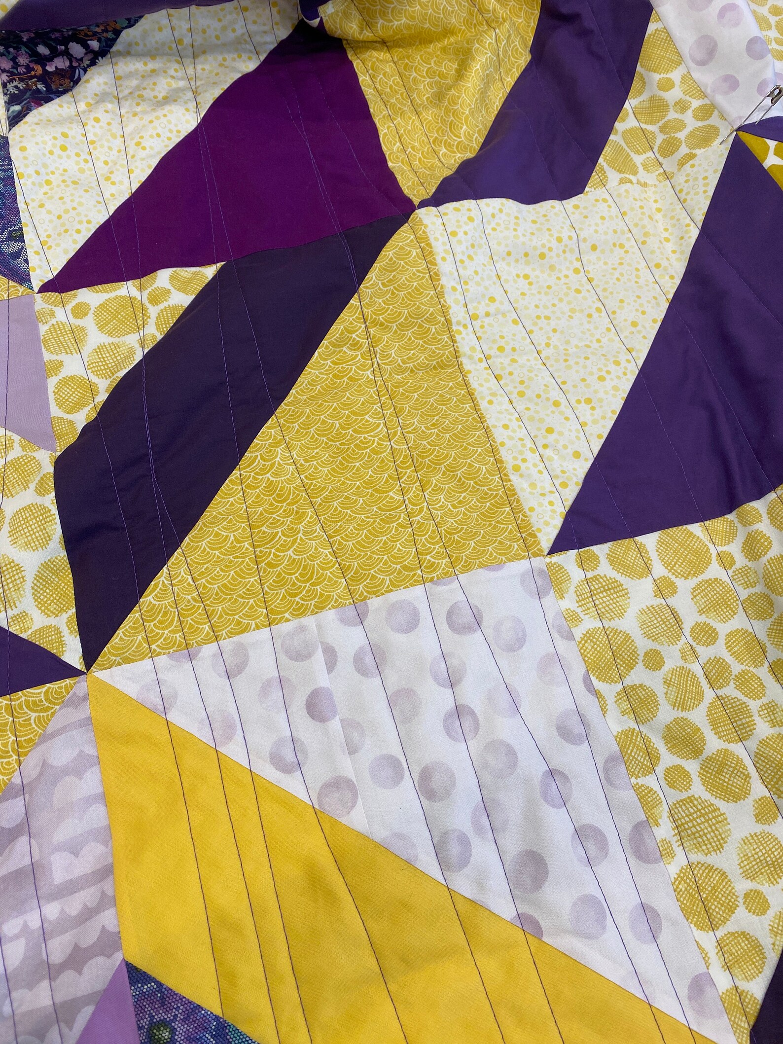Purple and Yellow Quilt Etsy