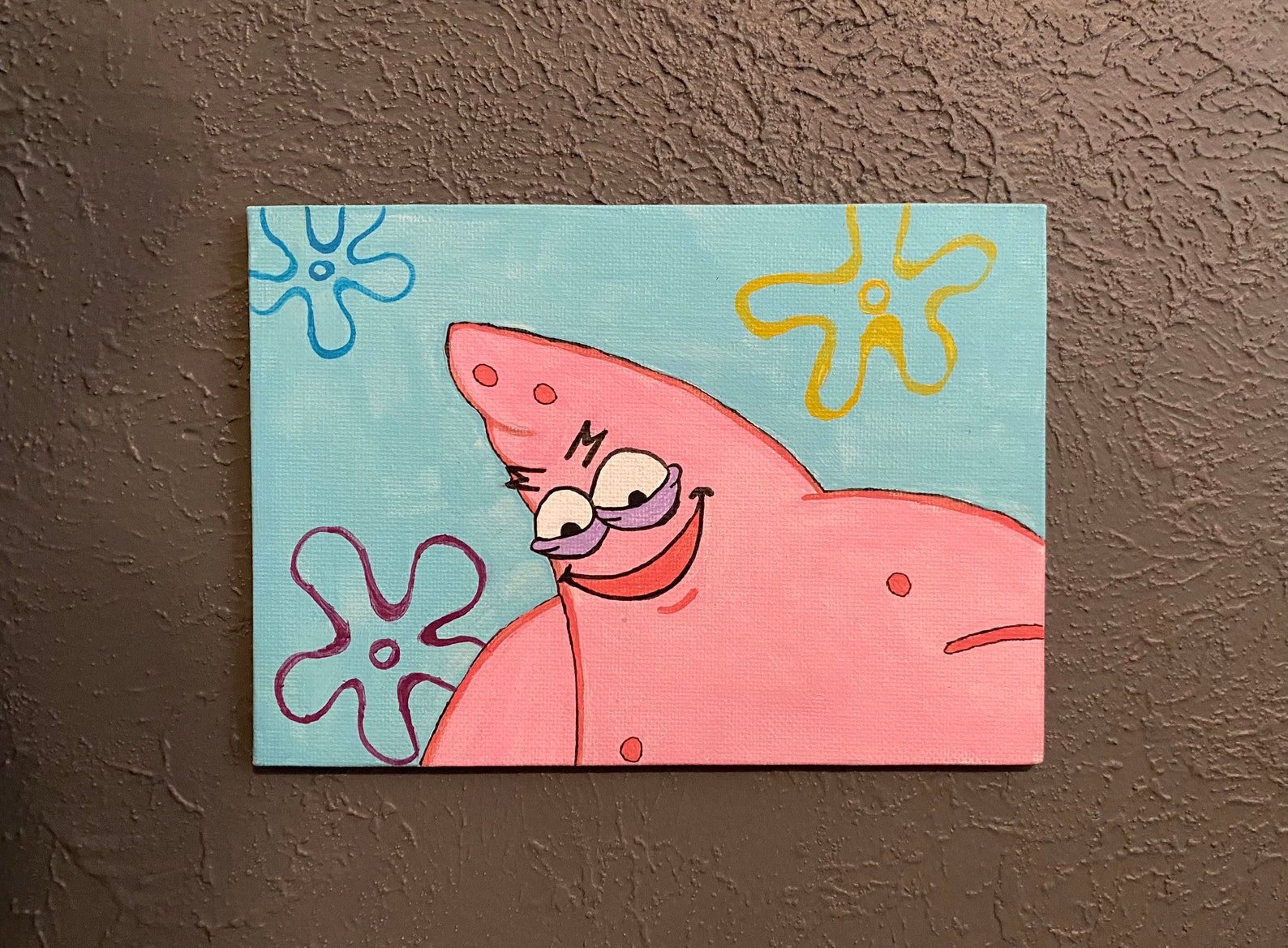 Patrick star acrylic painting | Etsy