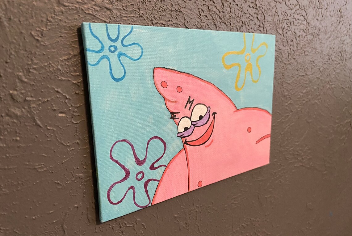 Patrick star acrylic painting | Etsy