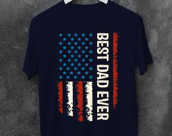 American Flag Dad T-Shirt, Patriotic Father's Day Gift