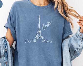 Paris Shirt, Comfort Colors France Tee - Stylish Travel Shirt for France Lovers, Paris Party Theme shirt
