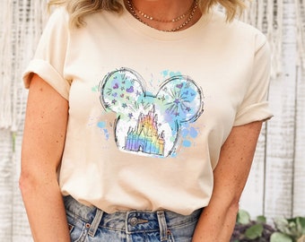 Watercolor Disney Castle Shirt, Mickey Castle Shirt ,Disney Family Vacation Matching Tee, Disney Mickey Shirt, Disney Family Magical Shirt