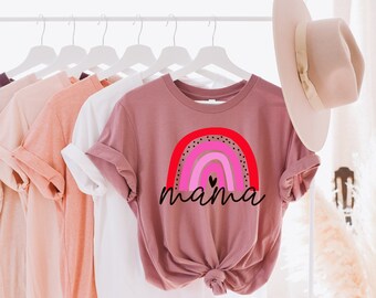 Rainbow Mama Shirt, Matching Mama and Mini Outfit