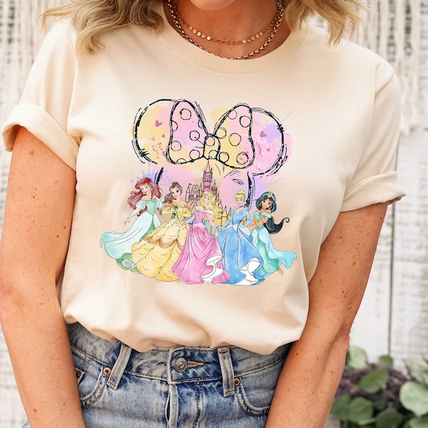 Disney Princess Watercolor Castle Shirt, Girls Trip Tee